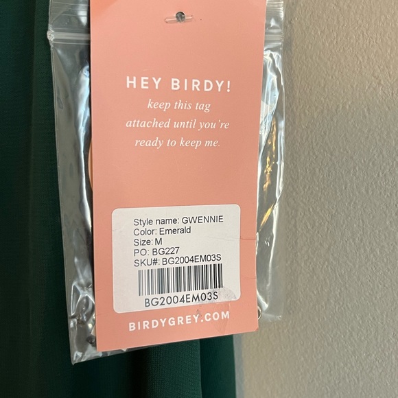 *NWT* Birdy Grey Gwennie Chiffon Emerald Bridesmaid Dress With Slit Size M - Picture 10 of 12